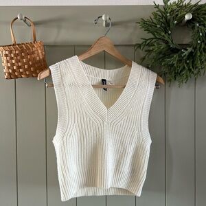 H&M Cream Knit Sweater Vest